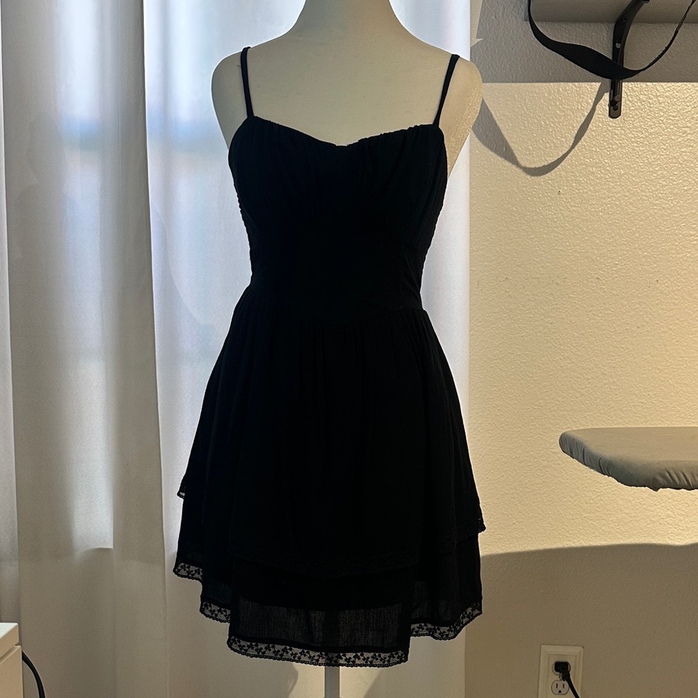 Hollister Black Mini Dress with Spaghetti Straps